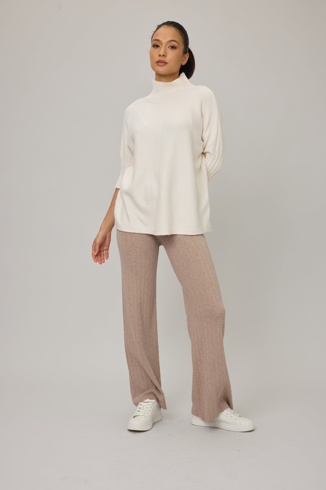 Rib Funnel Neck Sweater