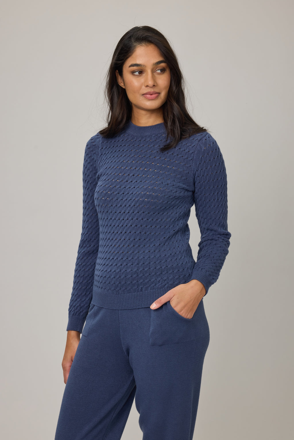 Crew Neck Chain Knitted Sweater