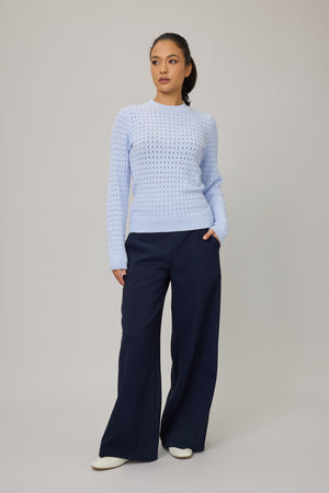 Crew Neck Chain Knitted Sweater