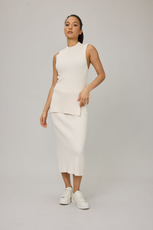 Comfort Fit Ribbed Knit Pencil Skirt