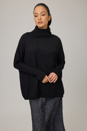 Oversized Turtleneck Knit Sweater