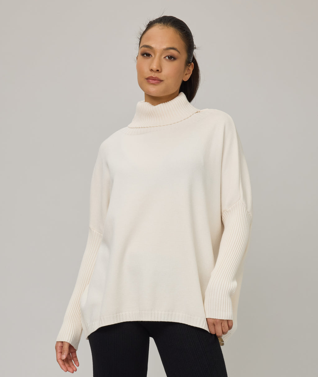 Oversized Turtleneck Knit Sweater