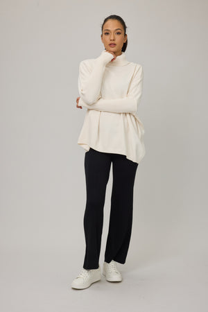 Oversized Turtleneck Knit Sweater
