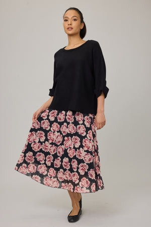 Knit Sweater w/ Folded Sleeve