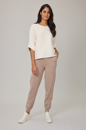 Knit Sweater w/ Folded Sleeve