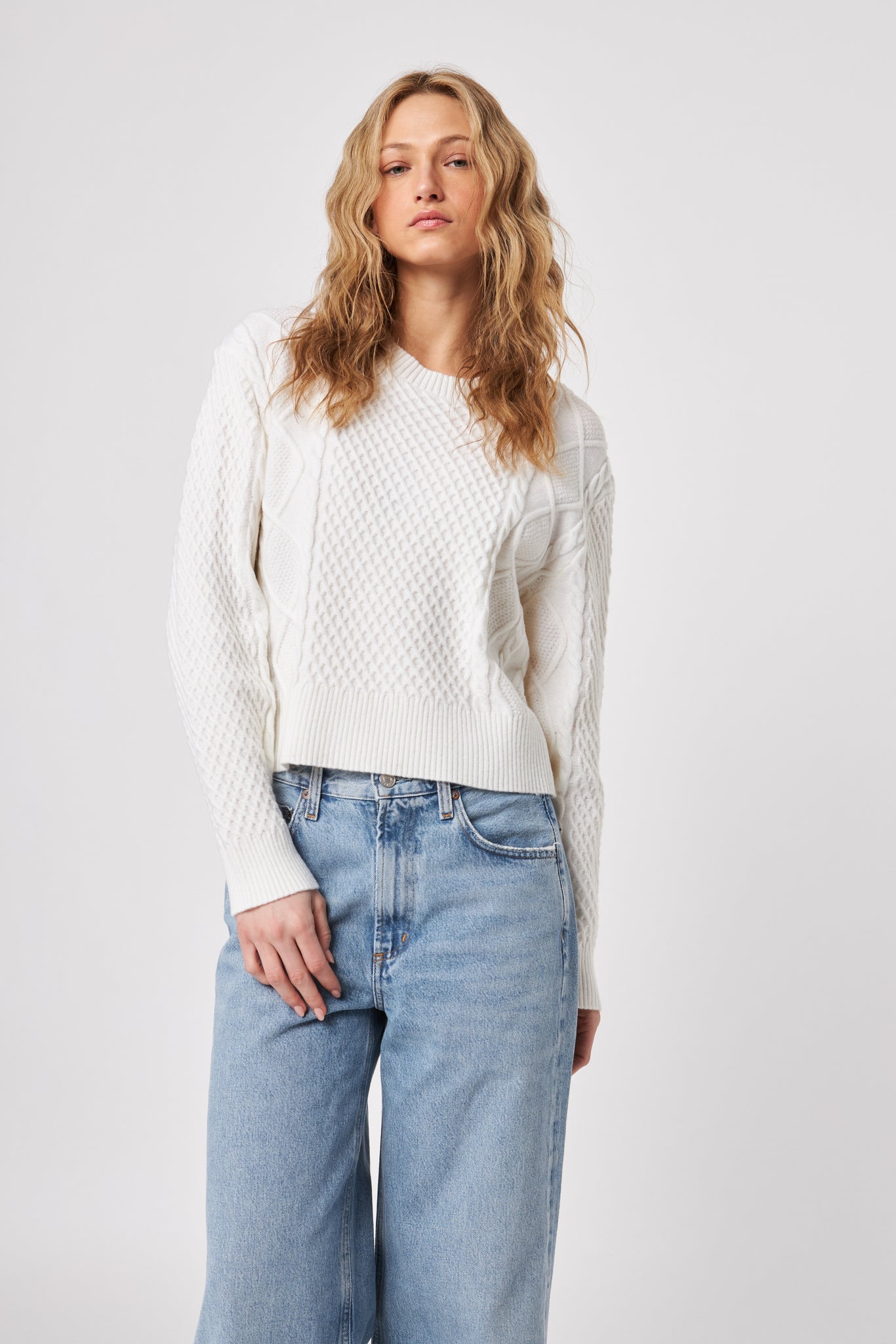 Julien Crewneck Braided Sweater
