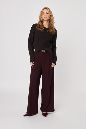 Julien Brown Cable Knit