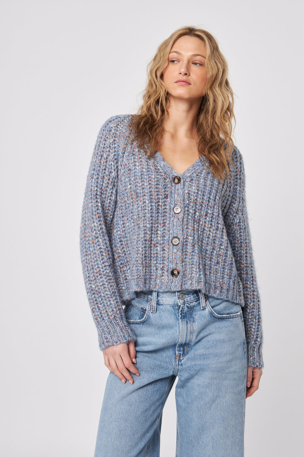 Hawkins Chunky Mixed Yarn Knit Cardigan
