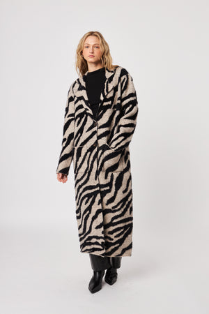 Rashad Zebra Knit Coat