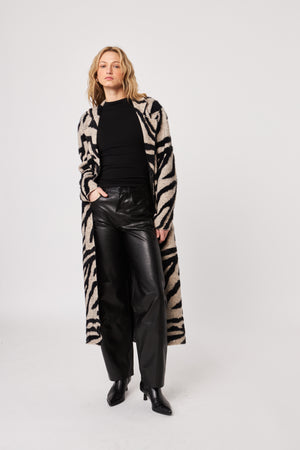 Rashad Zebra Knit Coat