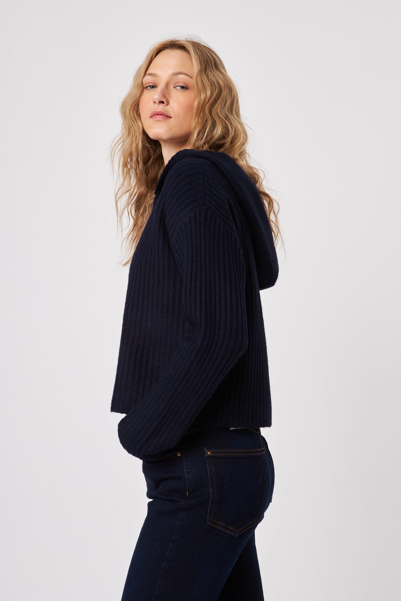 Gavin Ribbed Zip Up Hoodie