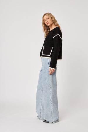 Rene Top Stitch Short Knit Jacket