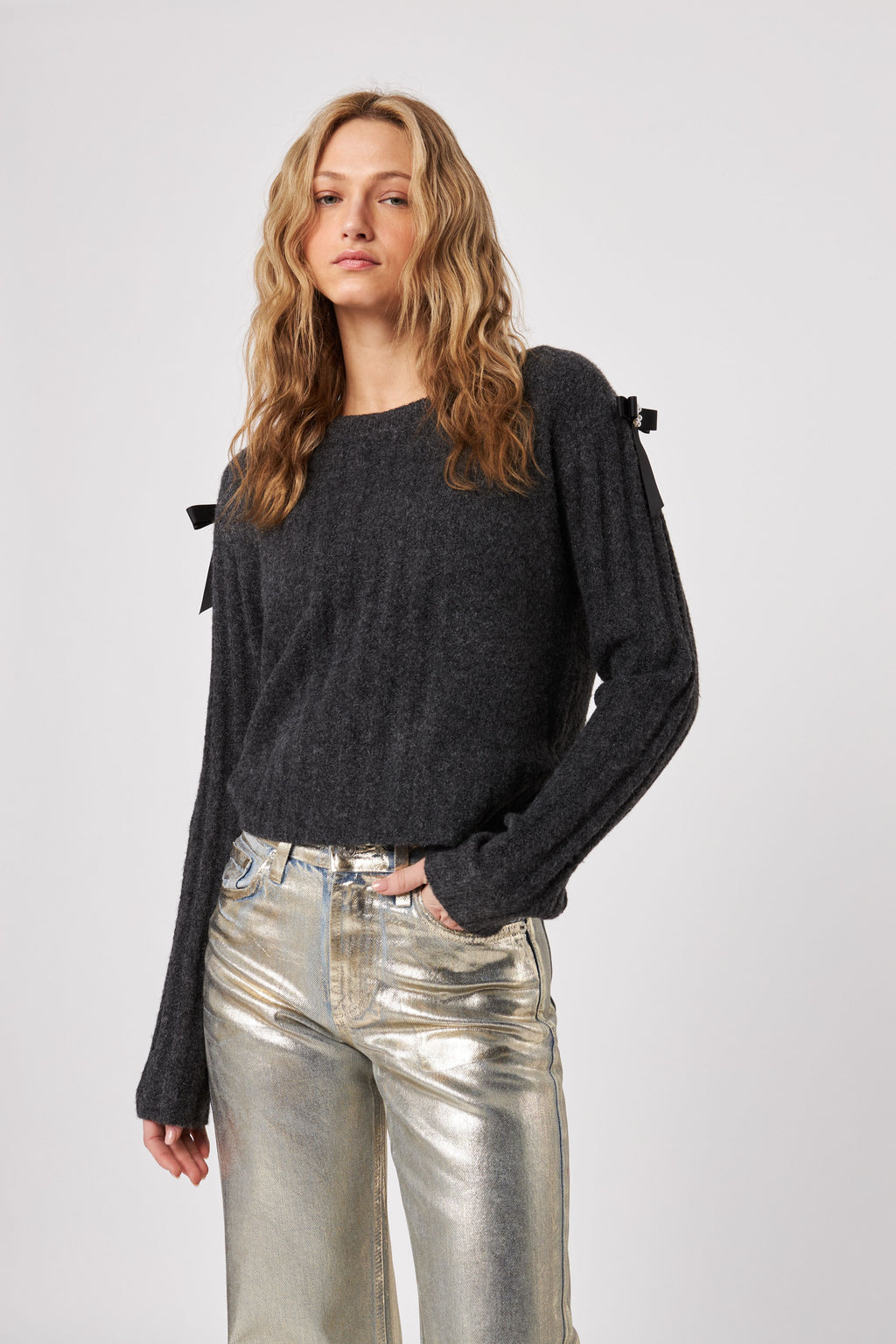 Joey Ribbed Bow Sweater