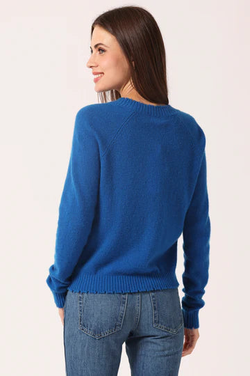 Cashmere Frayed Edge Cropped V Neck