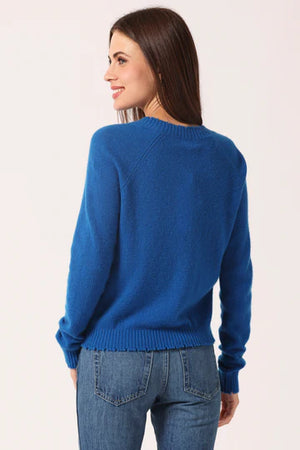 Cashmere Frayed Edge Cropped V Neck