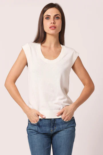 Supima Cotton Scoop Neck Cap Sleeve Top