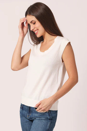 Supima Cotton Scoop Neck Cap Sleeve Top