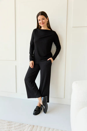 Luxe Rib Boat Neck Top