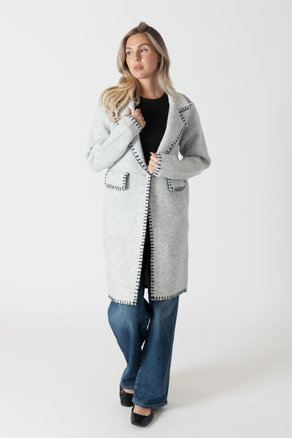 Fiona Whip Stitch Knit Coat