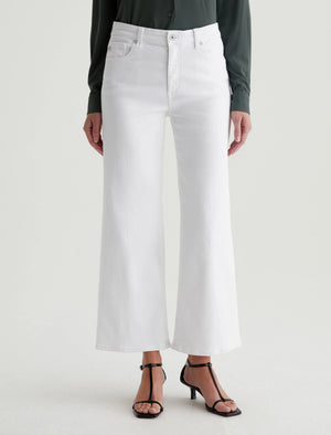 Saige Wide Leg Crop in Optic White