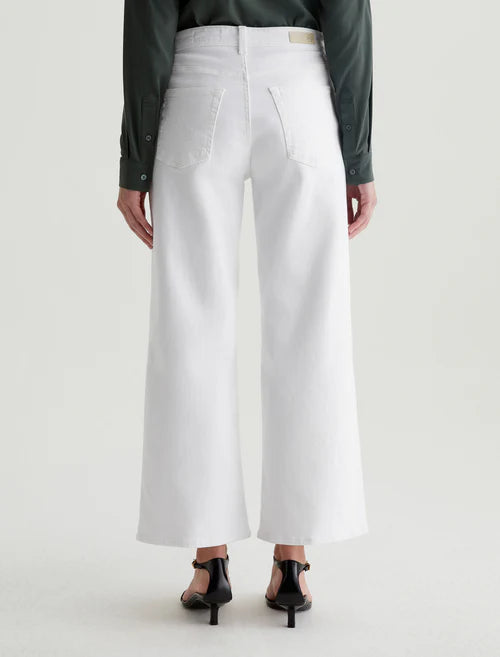 Saige Wide Leg Crop in Optic White