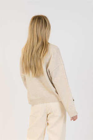 Holly Neutral Flower Pullover