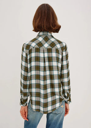 Hunter Olive Stone Blue Plaid Shirt