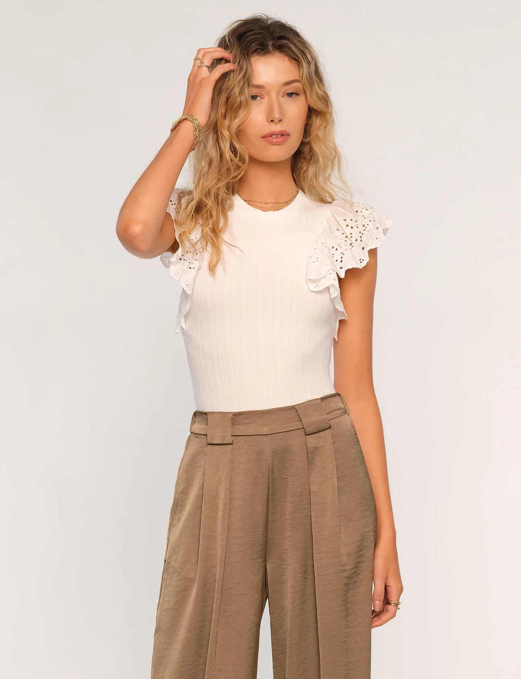 Greta Eyelet Sleeve Top