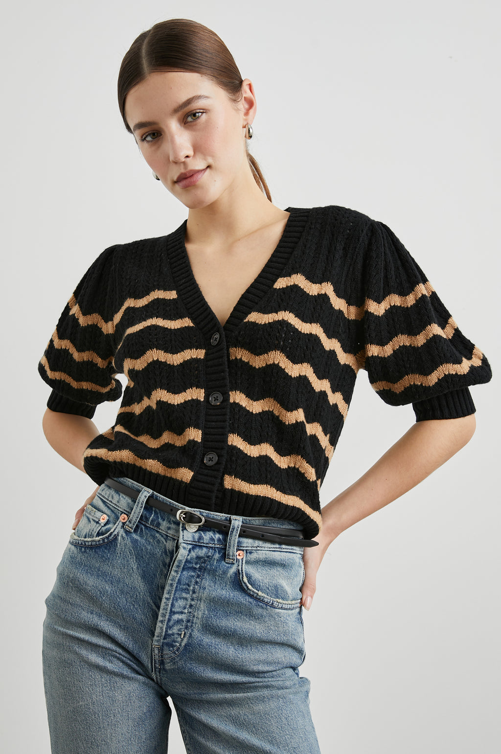 Isla Black Camel Stripe