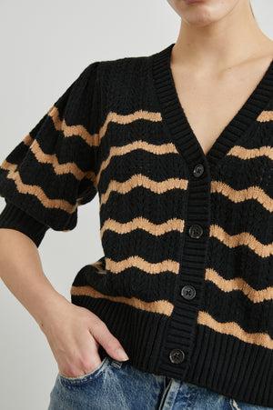 Isla Black Camel Stripe