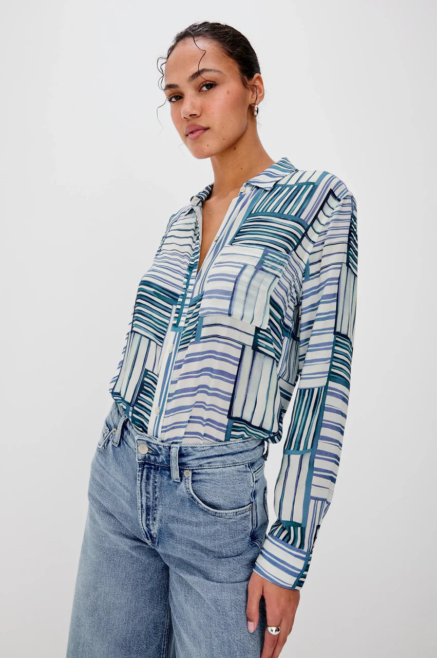 Josephine Marine Mixed Stripe Shirt