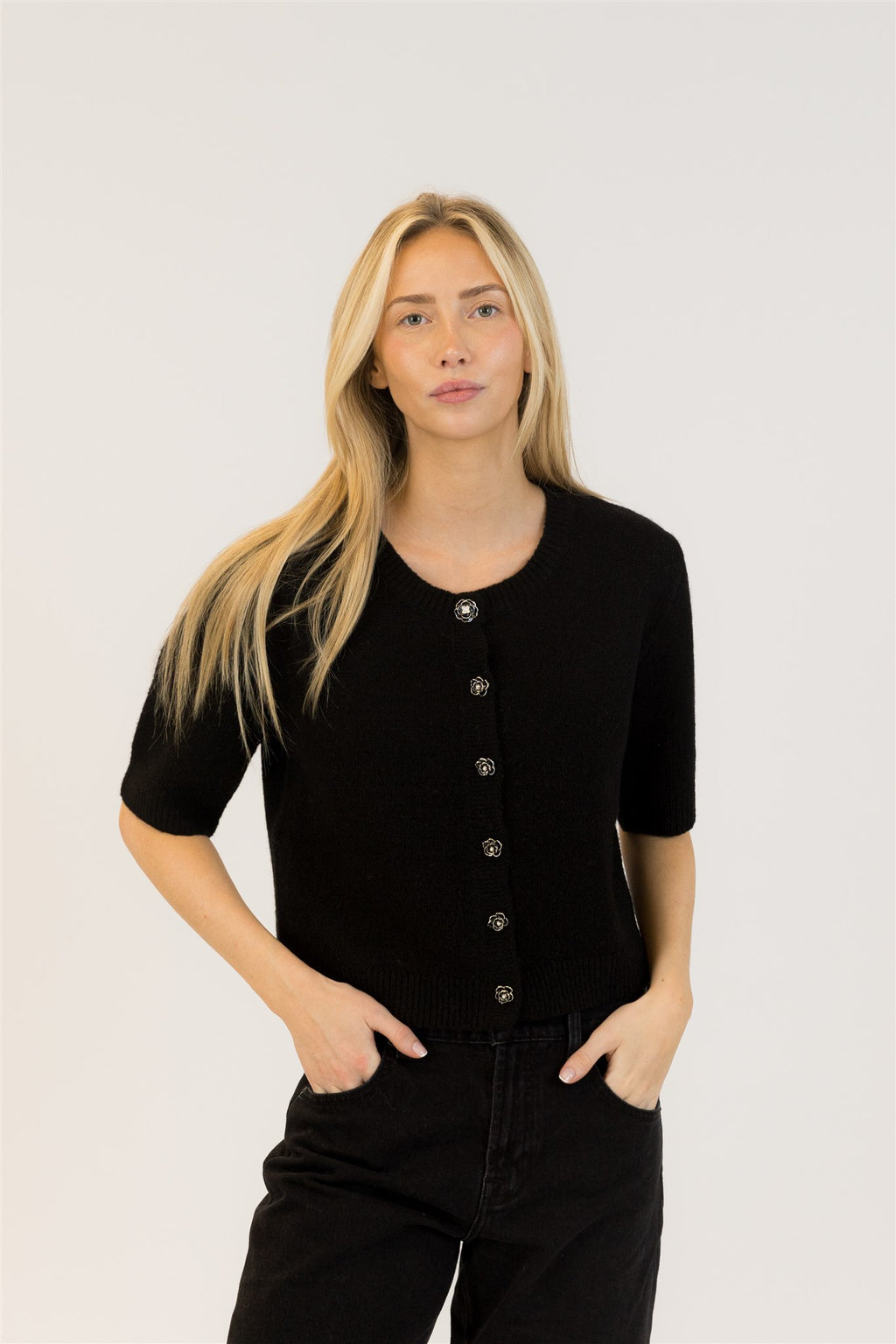Jude Rose Short Sleeve Cardigan
