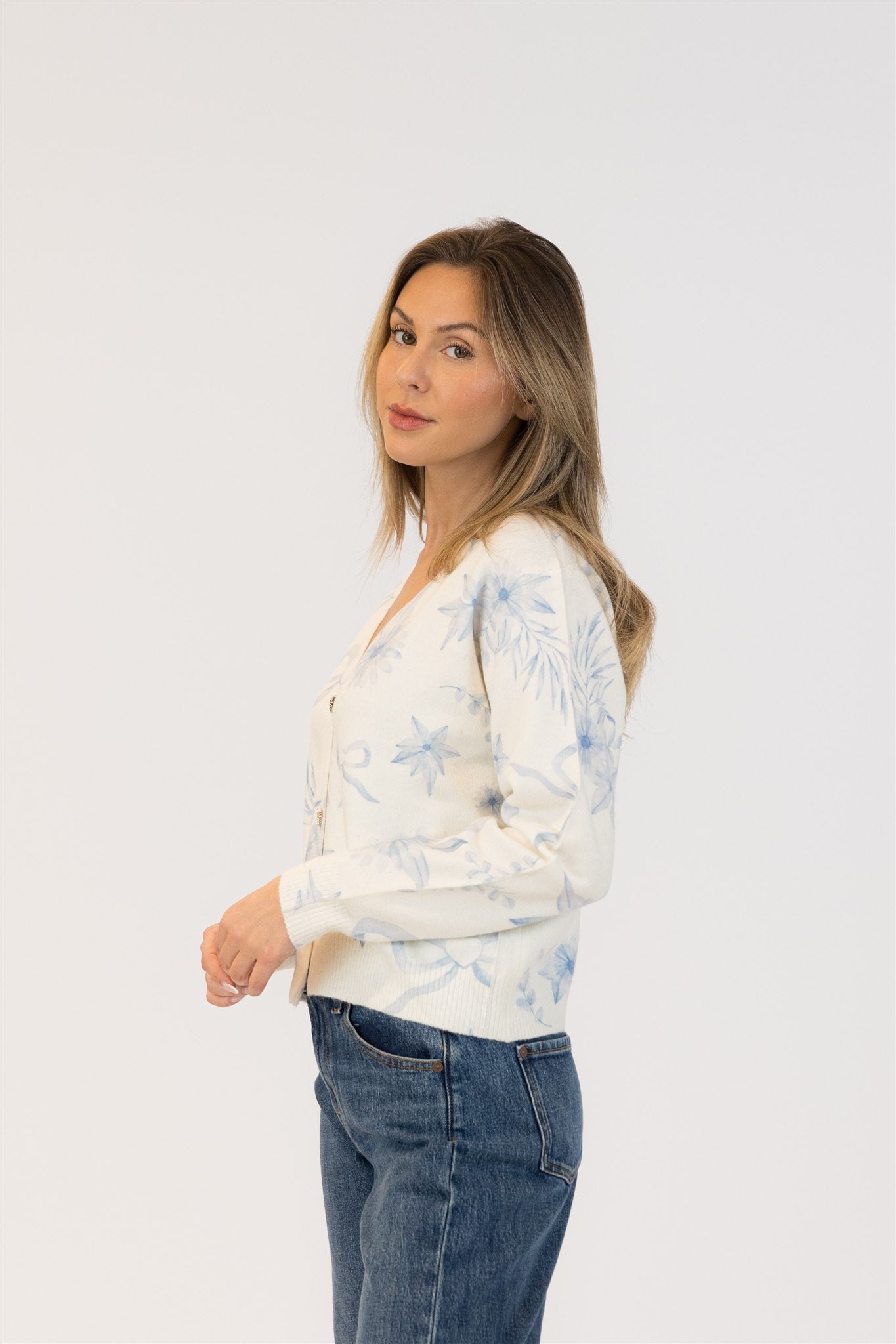 Kailie Bow Screen Print Cardigan