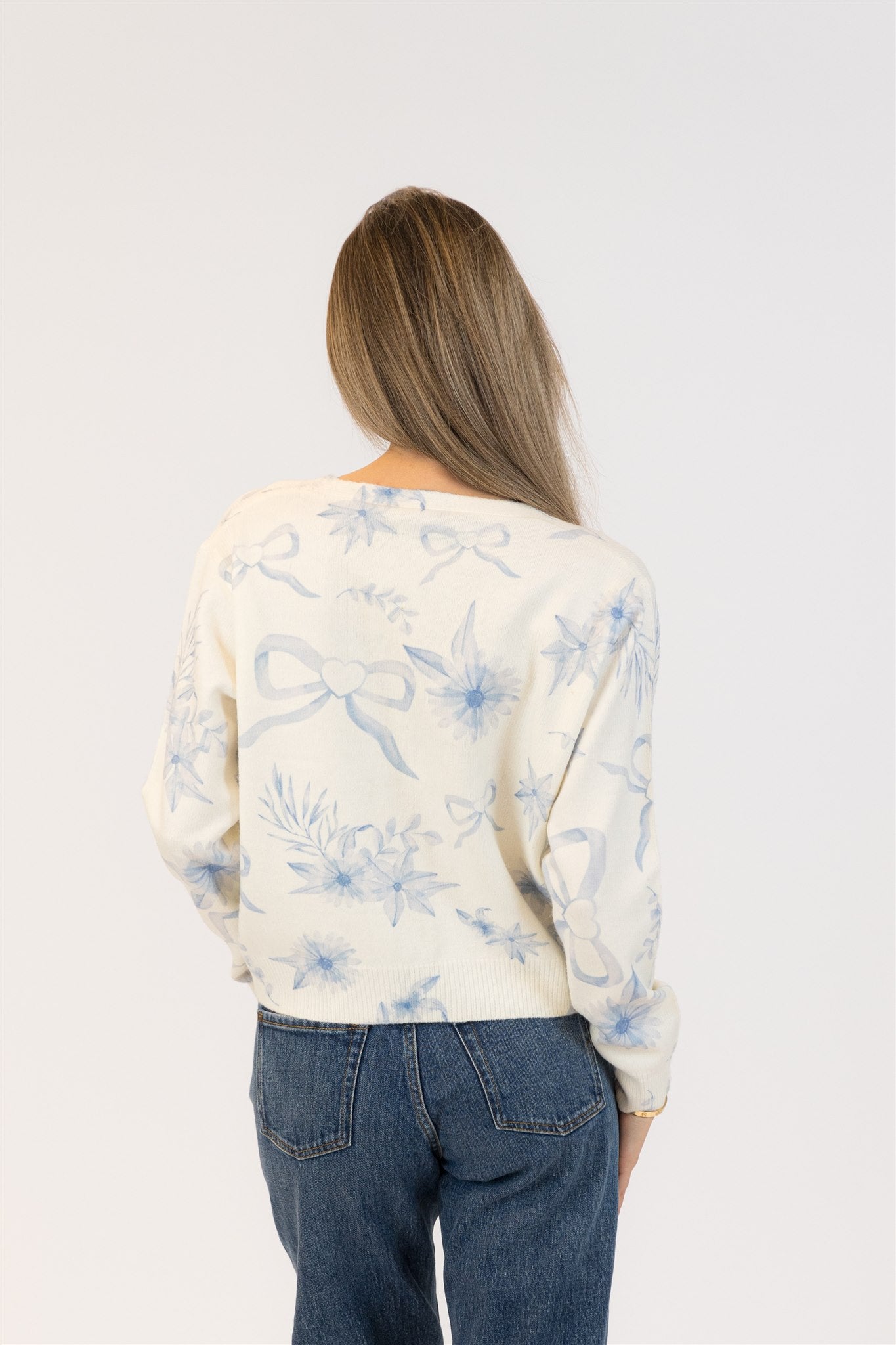Kailie Bow Screen Print Cardigan