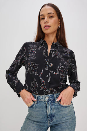 Kate Black Jaguars Silk Shirt