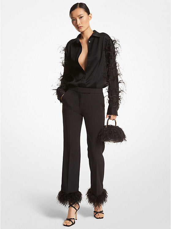 Feather Trim Trouser