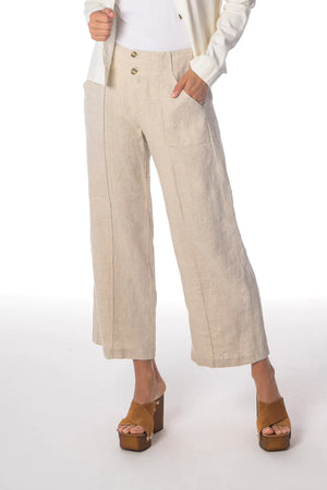 Stretch Denim Crop Wide Leg Pant