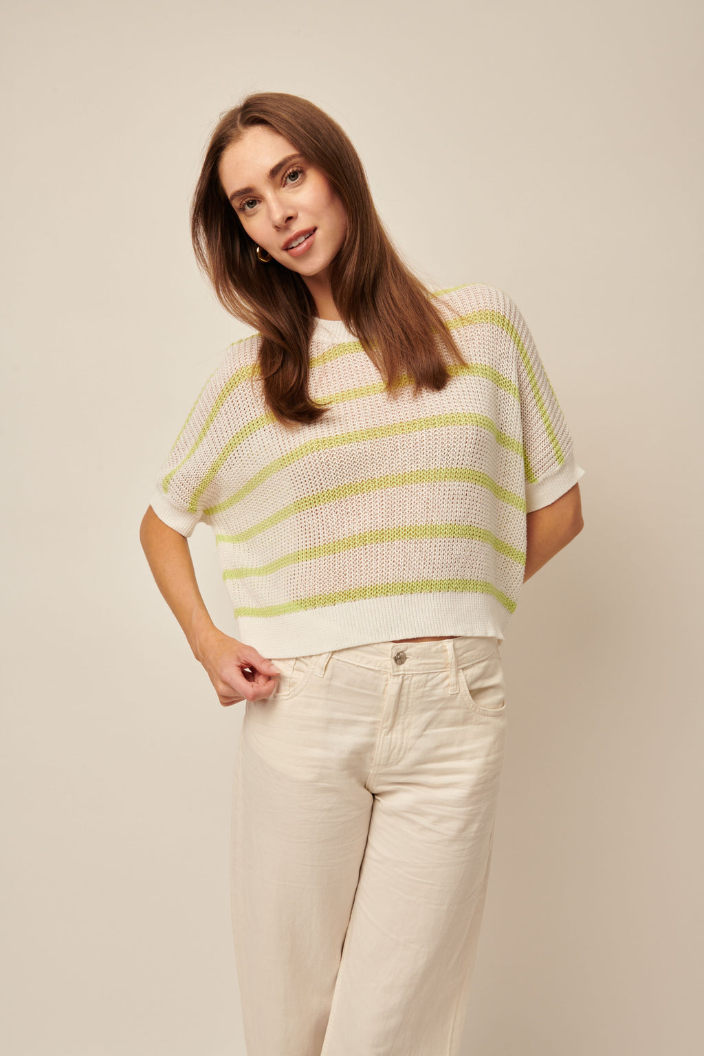 Margot Stripped Crewneck Short Knit