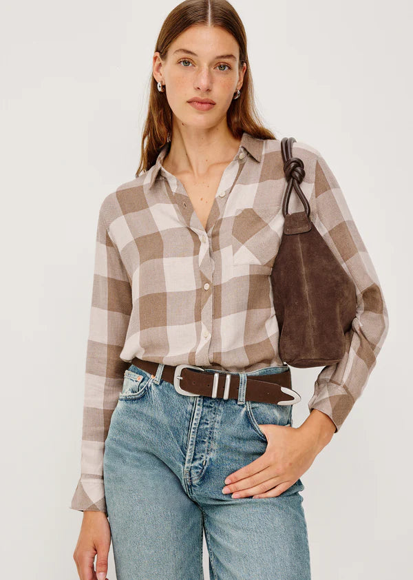 Hunter Dove Brown Plaid Shirt