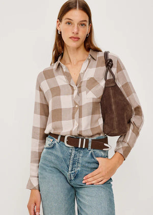 Hunter Dove Brown Plaid Shirt