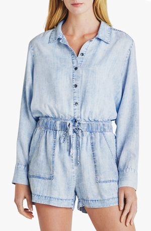 Dillon Chambray Crop Button Up Shirt