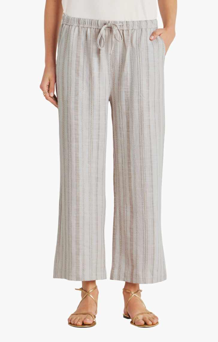Angie Mixed Stripe Linen Blend Drawstring Pants