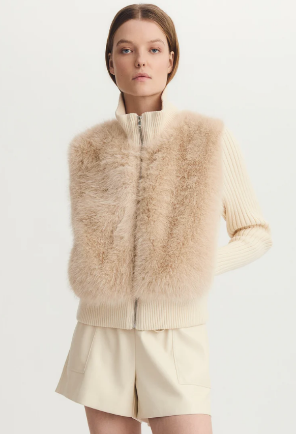 Helios Sweater Faux Fur Zip Up