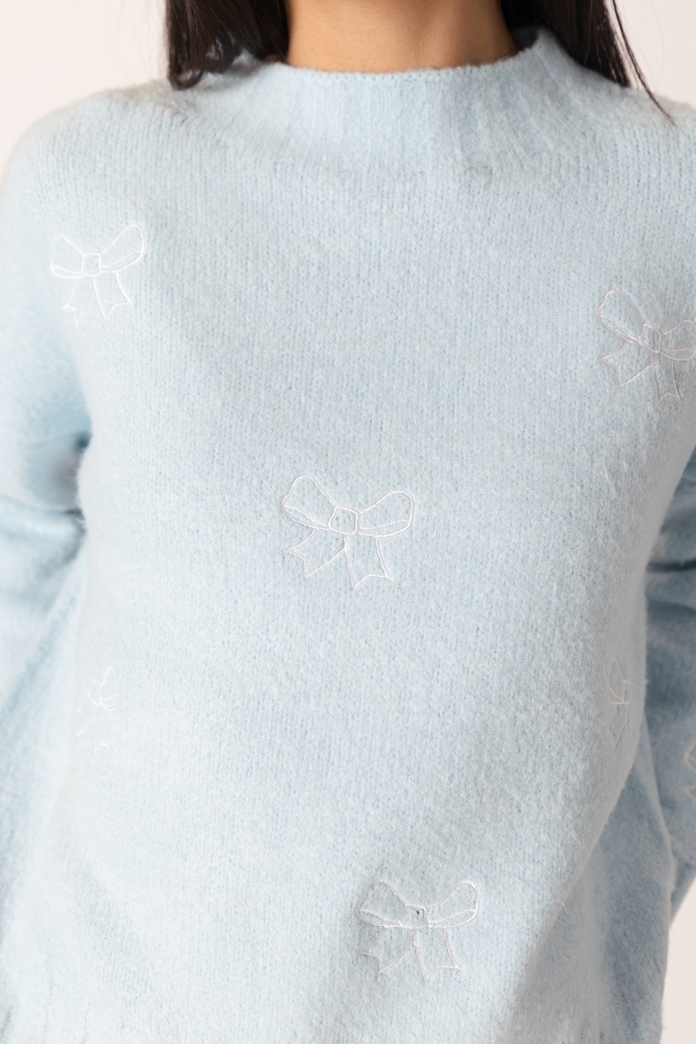 Tanya Embroidered Bow Crewneck