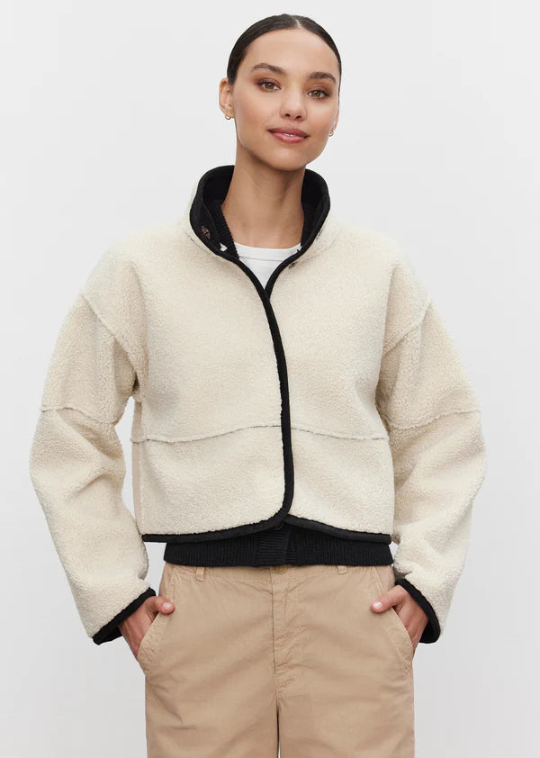 Kelly Reversible Sherpa Cropped Jacket