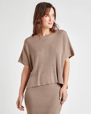 Georgie Cashblend Rib Short Sleeve Sweater