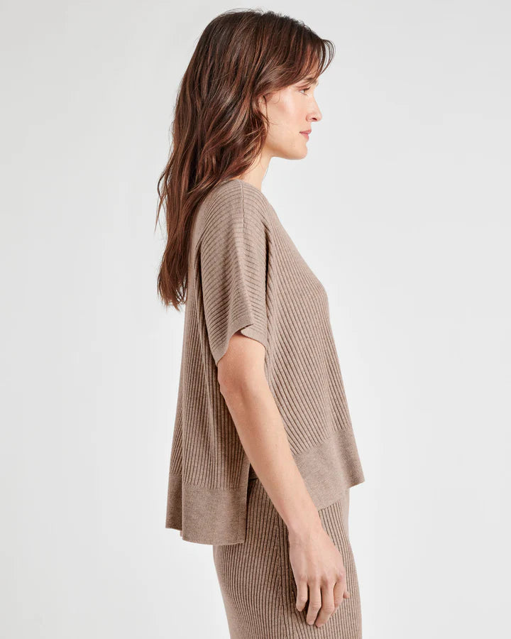 Georgie Cashblend Rib Short Sleeve Sweater