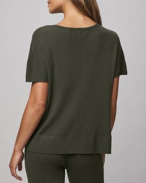 Georgie Cashmere Blend Short Sleeve V-Neck Sweater