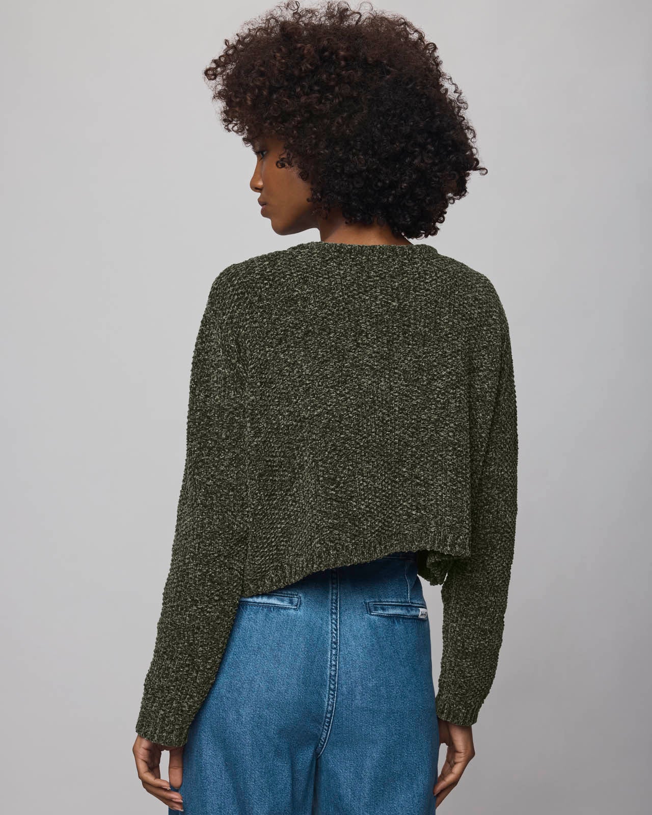 Andrea Crop Chenile Cardigan