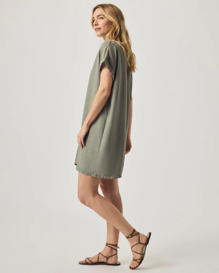 Lauren Short Sleeve Linen Blend Dress